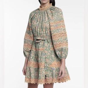 ULLA JOHNSON Ardith Floral Cotton Mini Dress